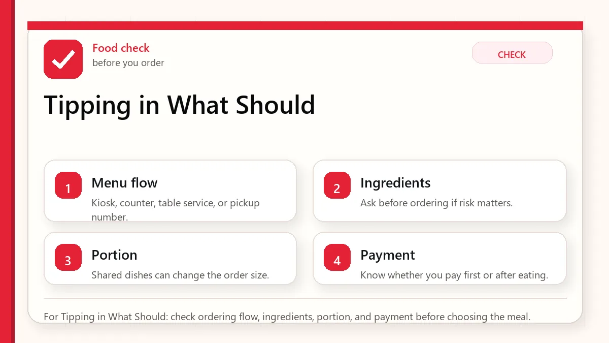 Layered red check decision graphic for Tipping in What Should.